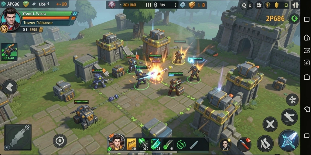 Gameplay mendebarkan dengan strategi menara pertahanan yang menarik.