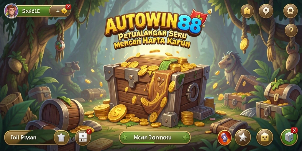 Screenshot utama AUTOWIN88 menampilkan karakter utama sedang menjelajahi gua misterius.