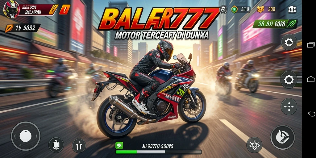 Tampilan gameplay balapan motor yang mendebarkan dan realistik.