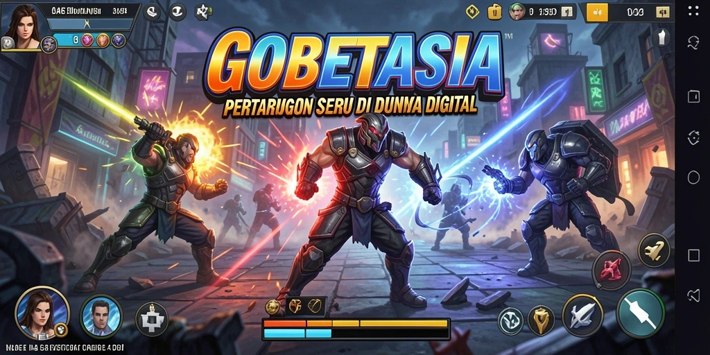 Tampilan menegangkan dalam pertarungan real-time GOBETASIA.