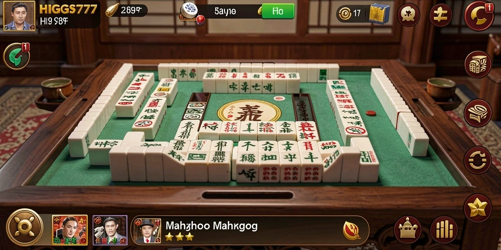 Tampilan menarik dari gameplay HIGGS777 dengan tema Mahjong.