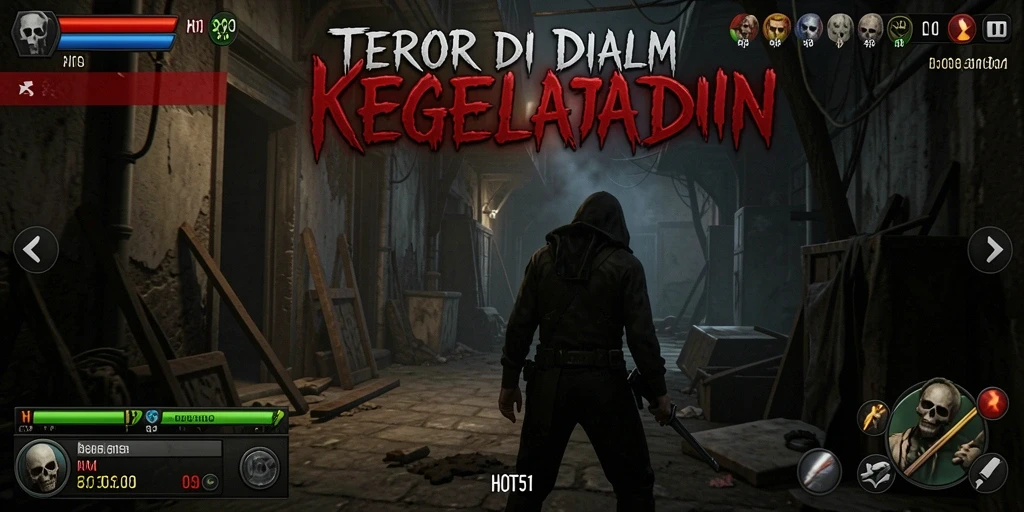 Tampilan gameplay yang menegangkan di dunia kegelapan HOT51.