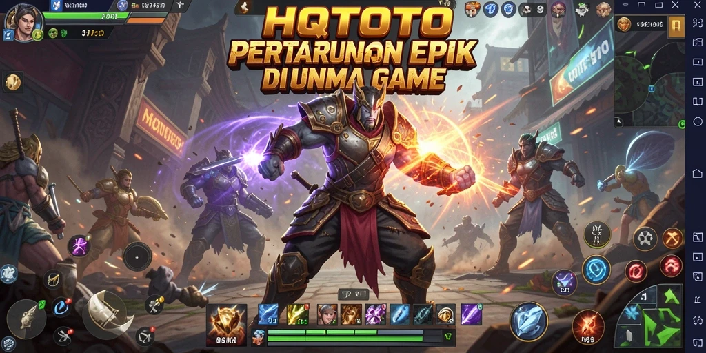 Tampilan pertarungan seru antara karakter di HQTOTO.