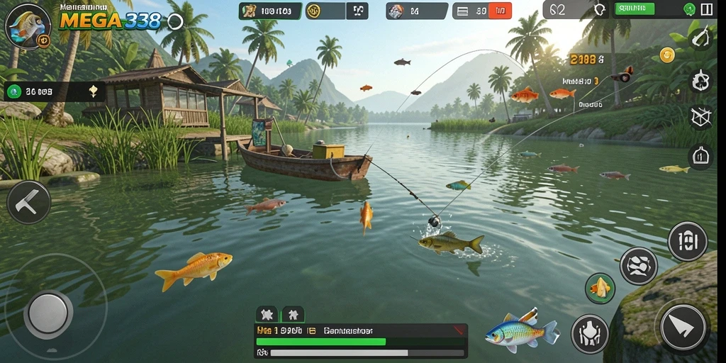 Tangkapan ikan menakjubkan dalam gameplay MEGA338.