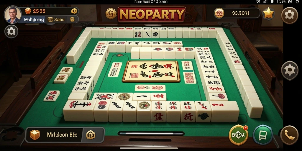 Tampilan gameplay seru di NEOPARTY saat bermain Mahjong.