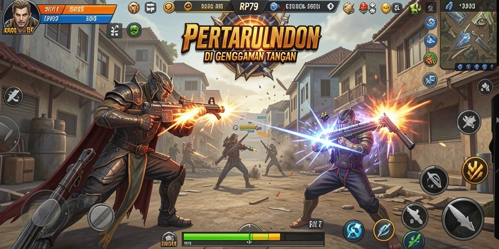 Tampilan screenshot RP79 menampilkan pertarungan memukau dengan karakter yang beraksi.