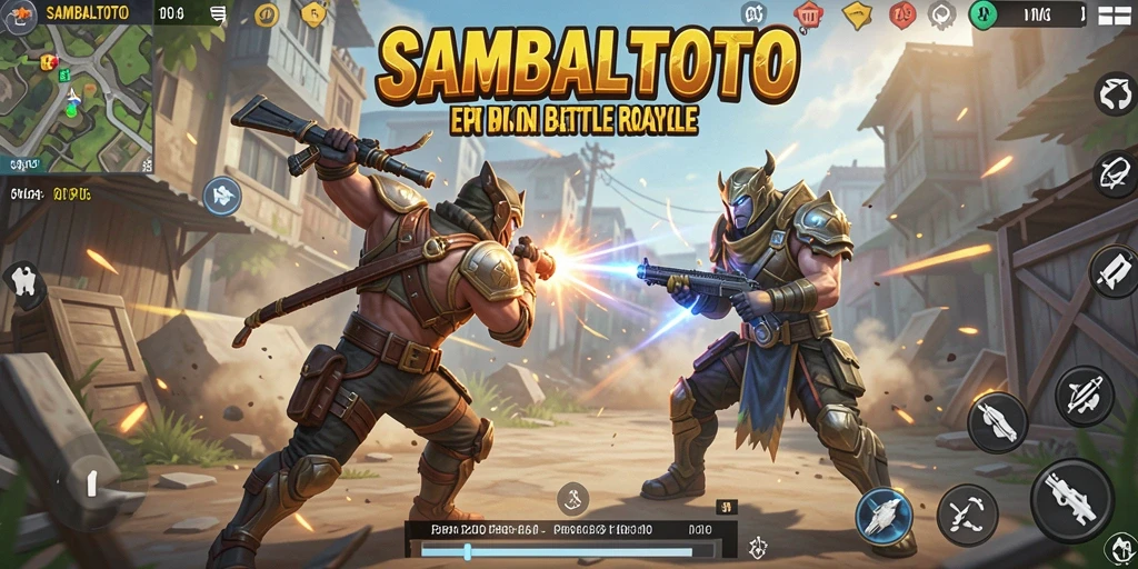Gameplay seru dari SAMBALTOTO menampilkan pertempuran intens Battle Royale.