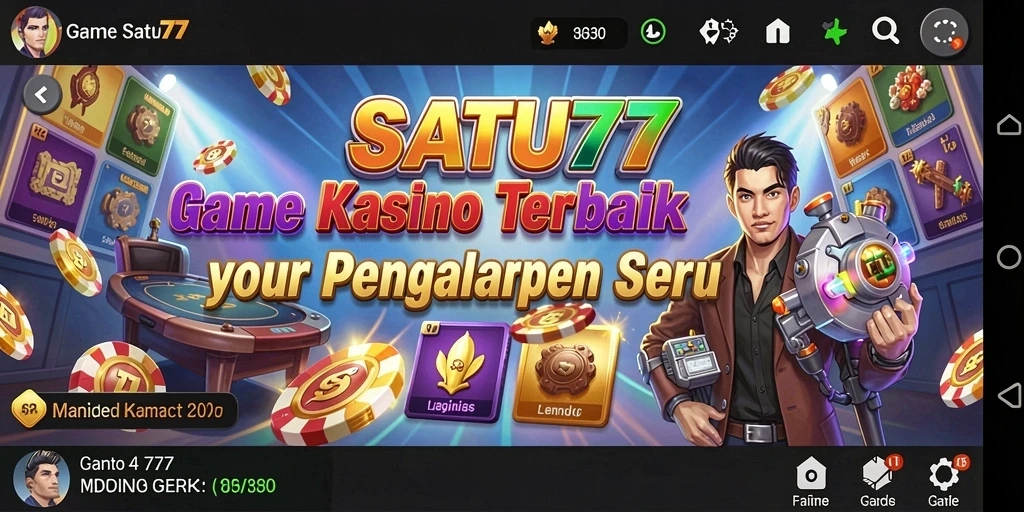 Screenshot SATU77 menunjukkan gameplay kasino yang menarik.