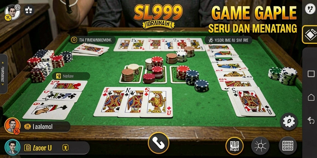Tampilan gameplay seru SL999 saat bermain Gaple.