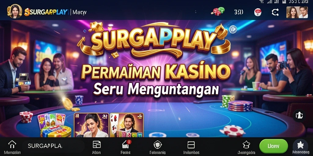 Tampilan screenshot utama SURGAPLAY menampilkan keseruan permainan Kasino.