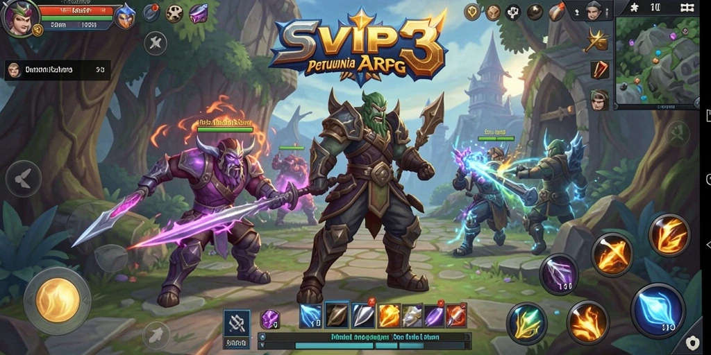 Tampilan gameplay dinamis dalam SVIP3 ARPG.