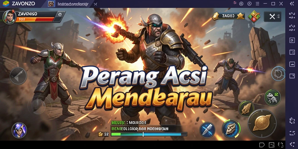 Tampilan aksi seru dan mendebarkan dalam ZAVONZO.